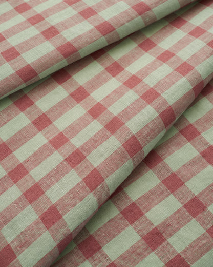 Cardamom Leaf Elongated Gingham Washed Linen