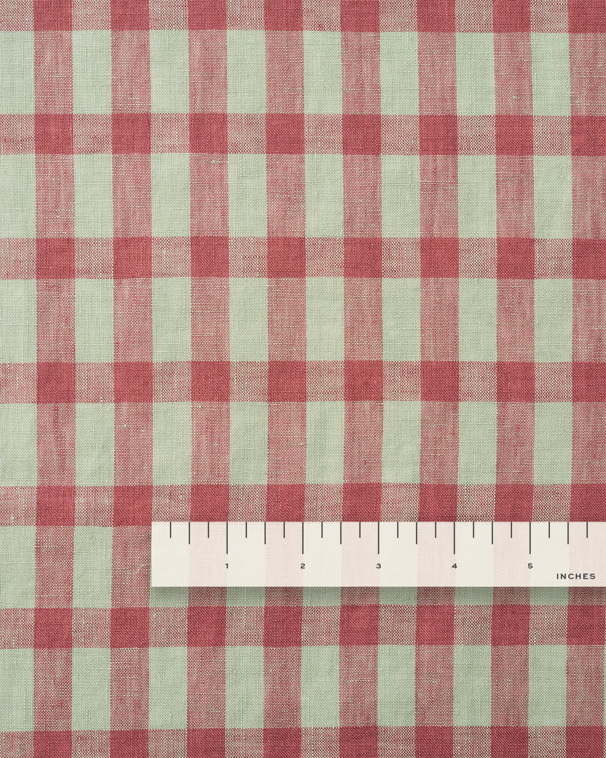 Cardamom Leaf Elongated Gingham Washed Linen