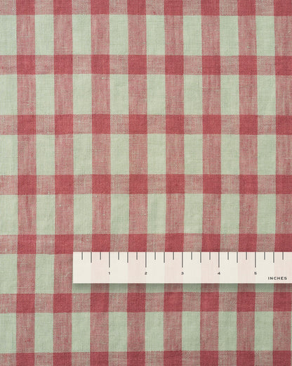 Cardamom Leaf Elongated Gingham Washed Linen
