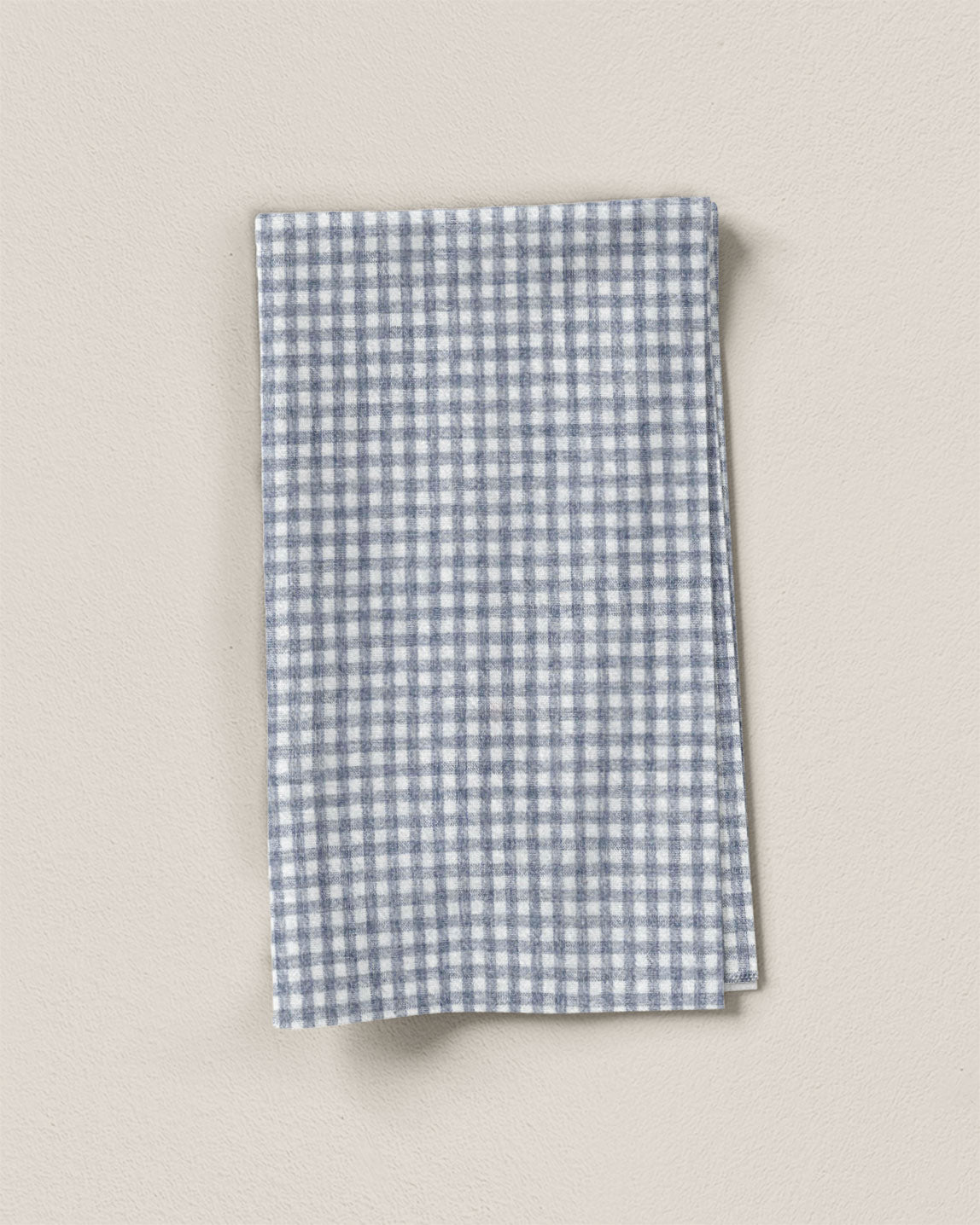 Cast Blue Micro Gingham Stonewash Cotton Linen