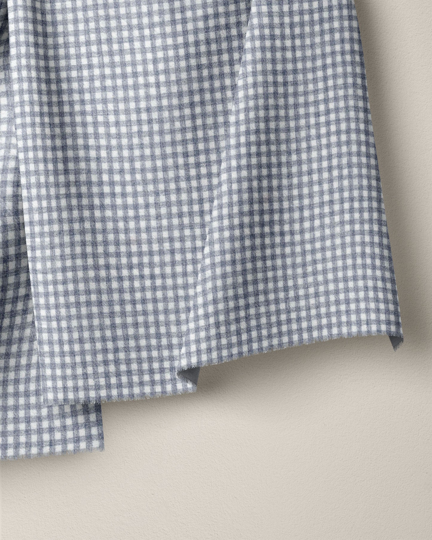 Cast Blue Micro Gingham Stonewash Cotton Linen