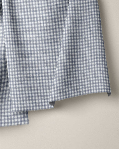 Cast Blue Micro Gingham Stonewash Cotton Linen