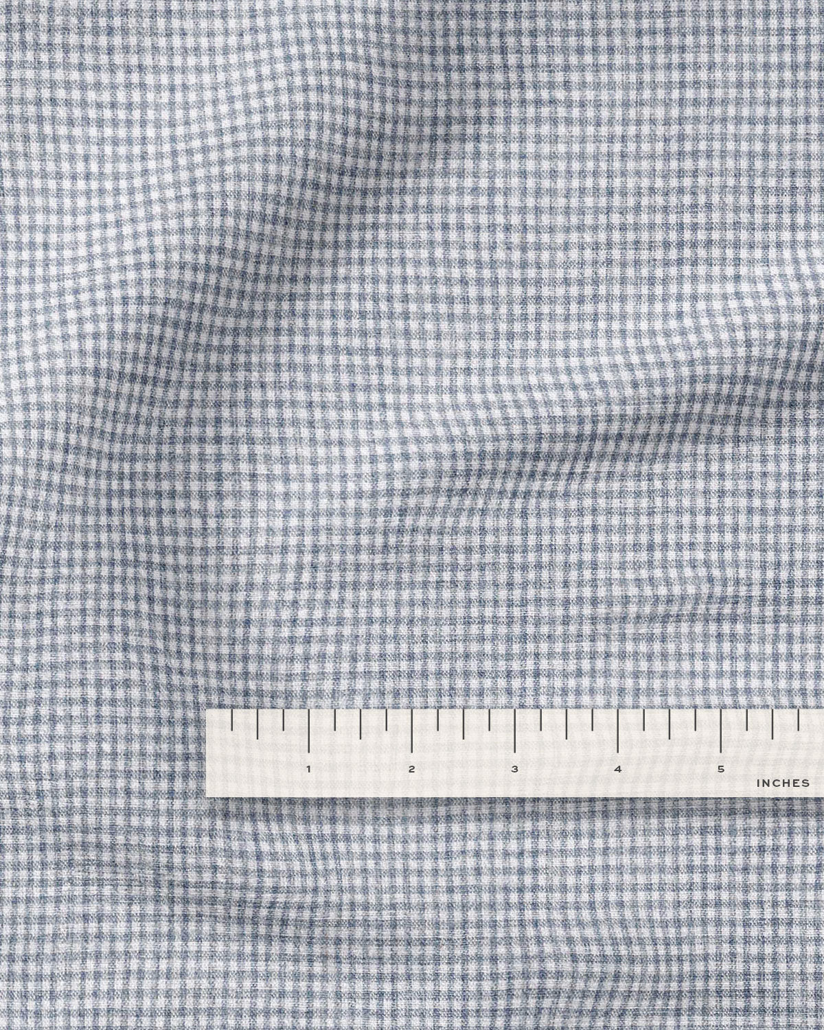 Cast Blue Tiny Gingham Stonewash Cotton Linen