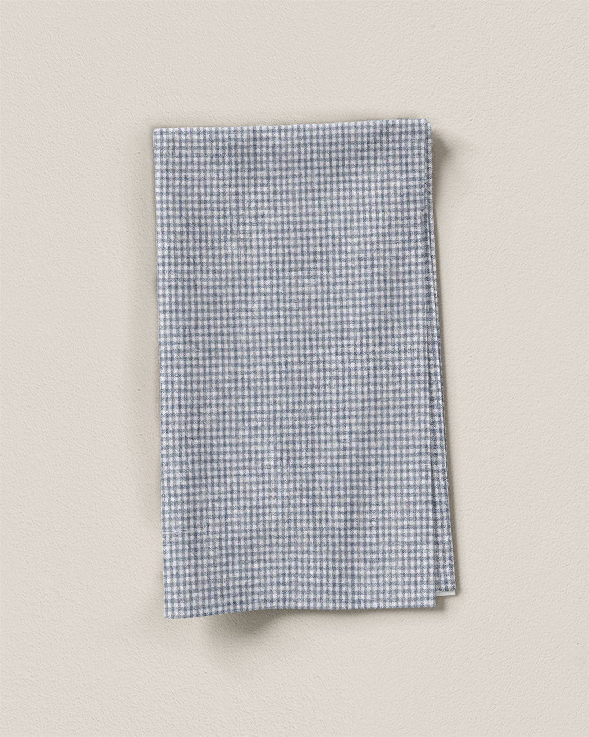 Cast Blue Tiny Gingham Stonewash Cotton Linen