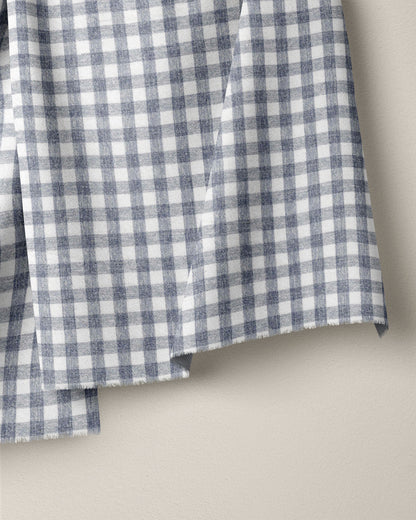 Cast Blue Small Gingham Stonewash Cotton Linen