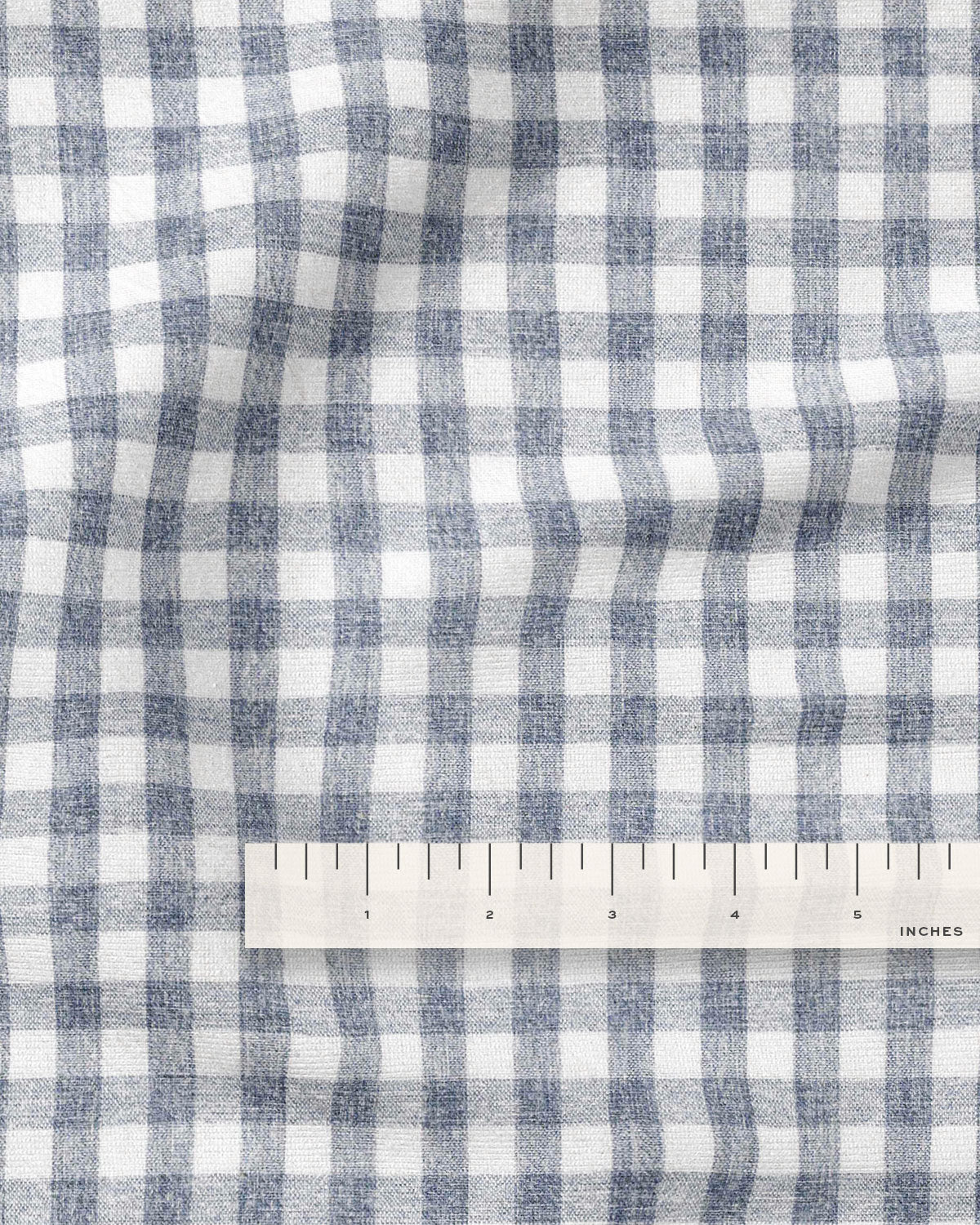 Cast Blue Small Gingham Stonewash Cotton Linen