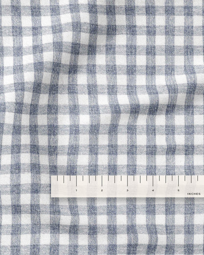 Cast Blue Small Gingham Stonewash Cotton Linen