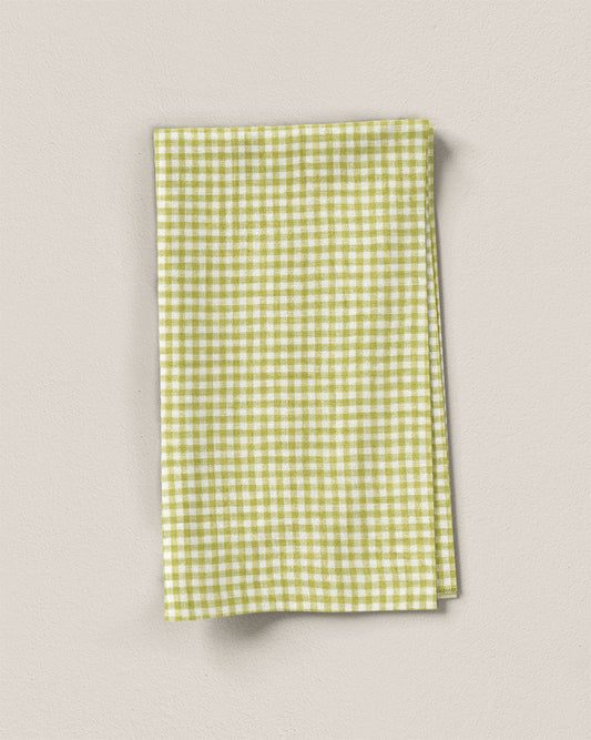 Celery Micro Gingham Linen