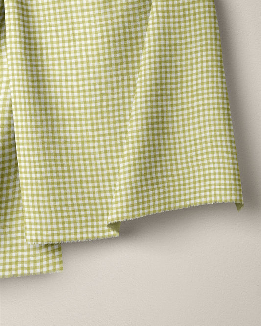 Celery Micro Gingham Linen