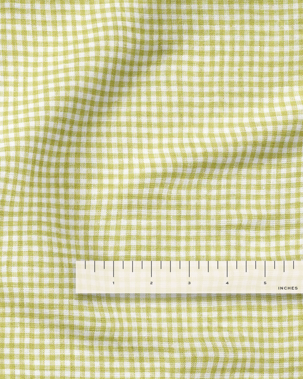 Celery Micro Gingham Linen