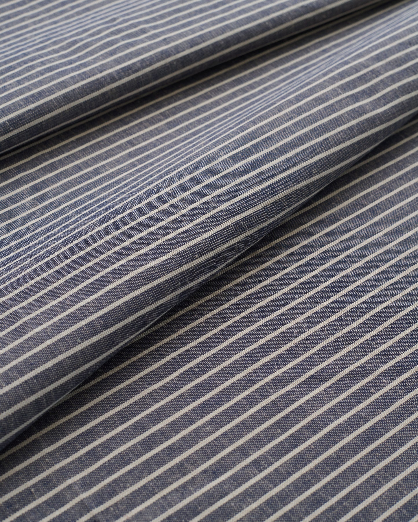 Charcoal Blue and Tan Stripe Linen Cotton