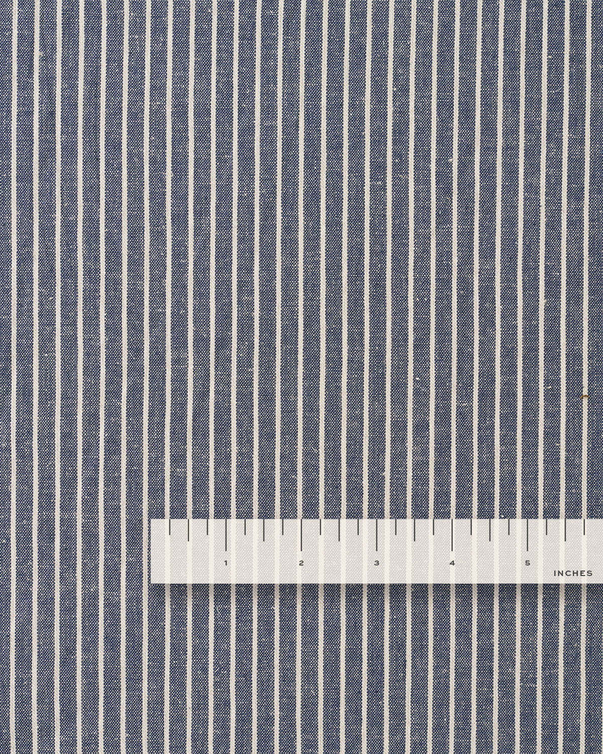 Charcoal Blue and Tan Stripe Linen Cotton