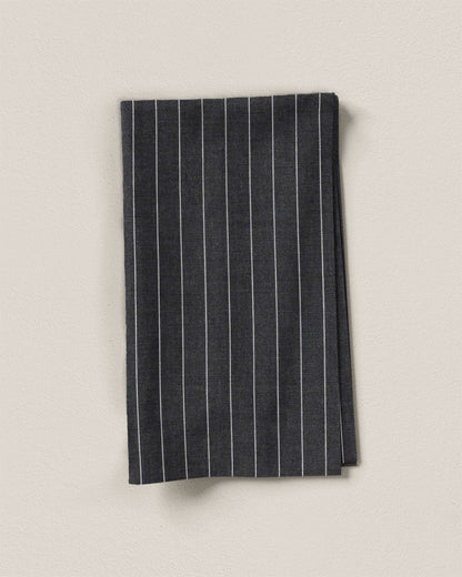 Charcoal Wide Pinstripe Cotton Shirting