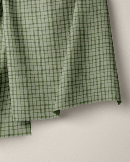 Chive Basket Check Washed Linen