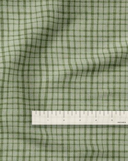 Chive Basket Check Washed Linen