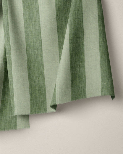 Chive Club Stripe Washed Linen
