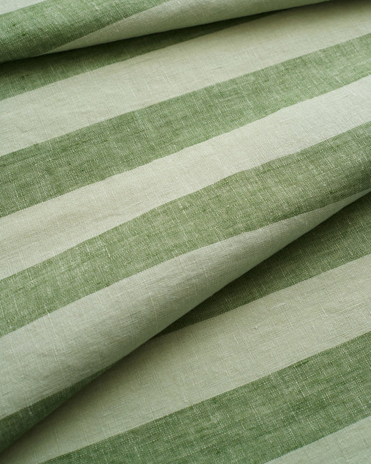Chive Club Stripe Washed Linen