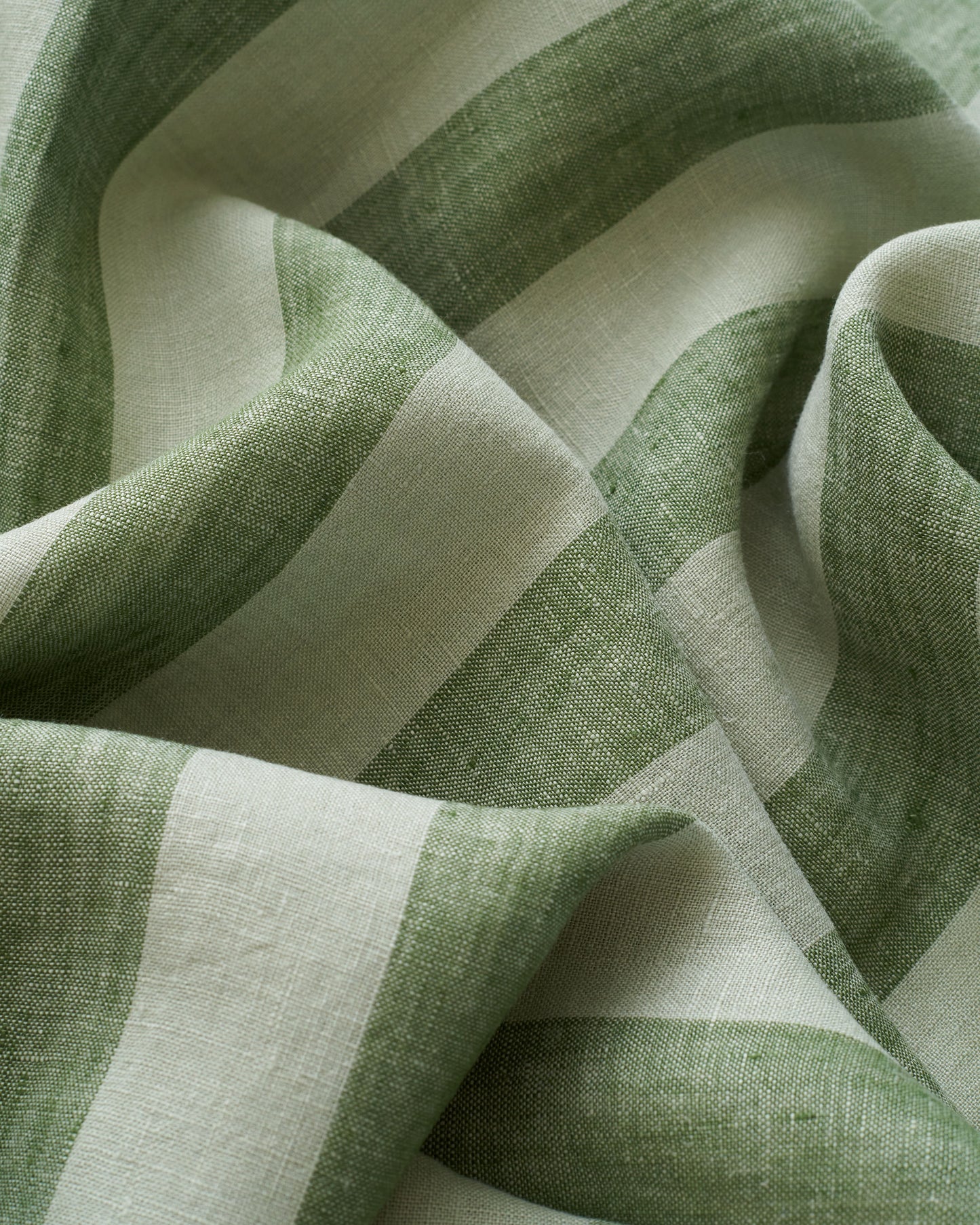 Chive Club Stripe Washed Linen