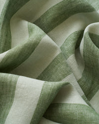Chive Club Stripe Washed Linen