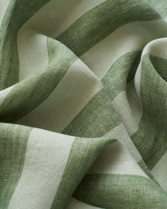 Chive Club Stripe Washed Linen