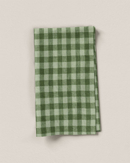 Medium Chive Gingham Washed Linen