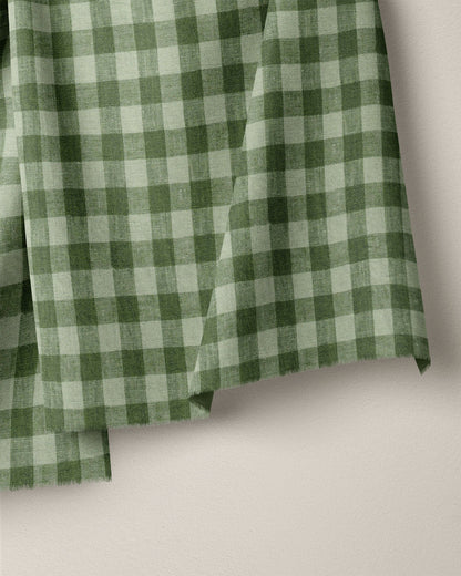 Medium Chive Gingham Washed Linen