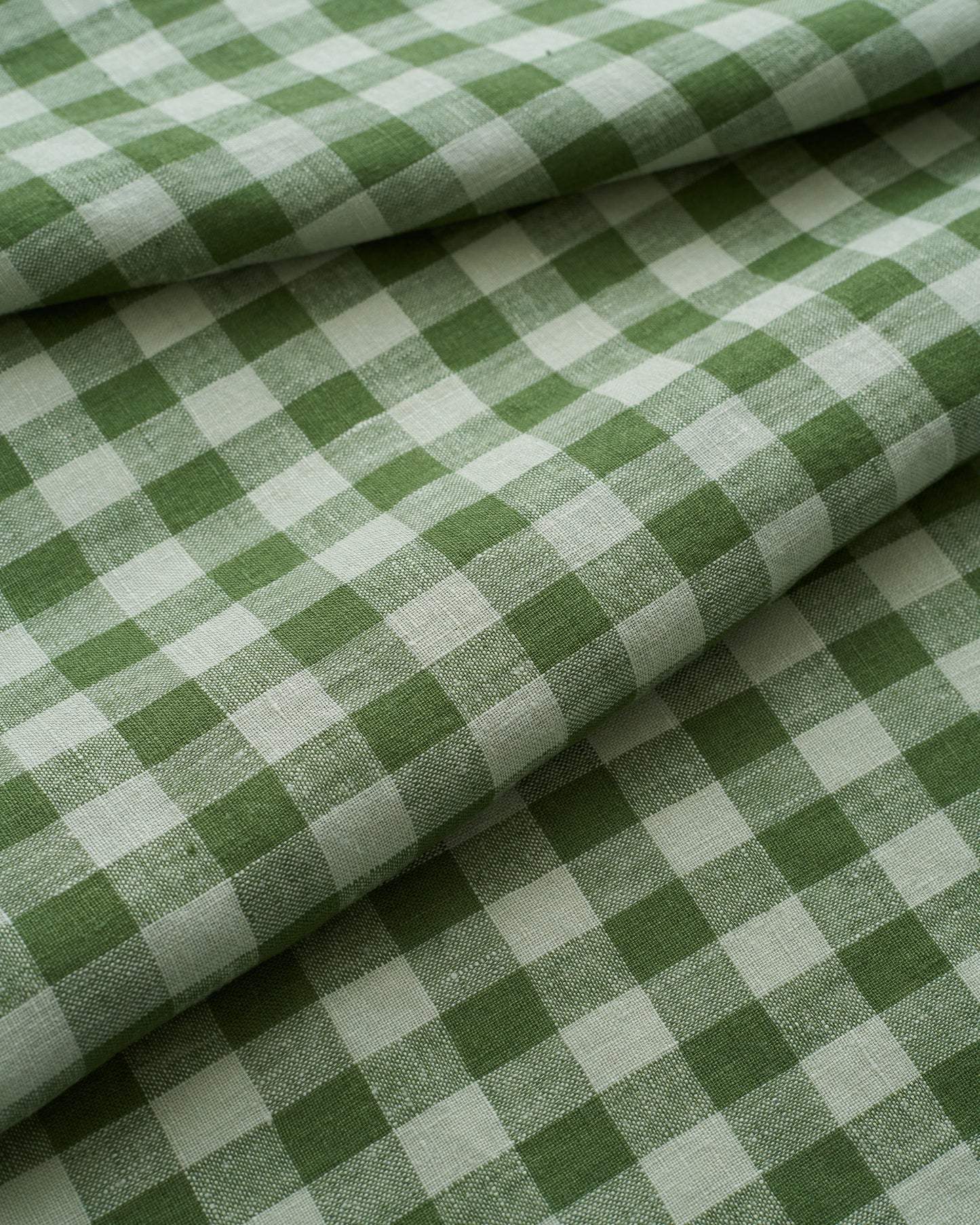 Medium Chive Gingham Washed Linen