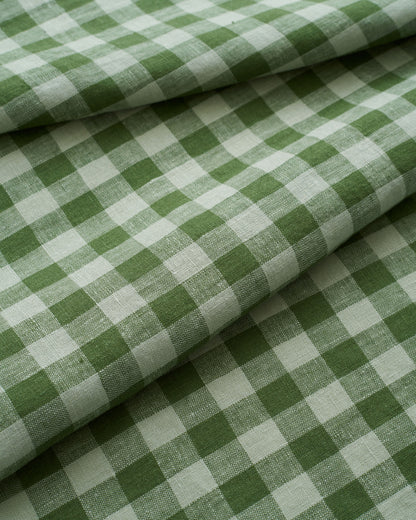 Medium Chive Gingham Washed Linen