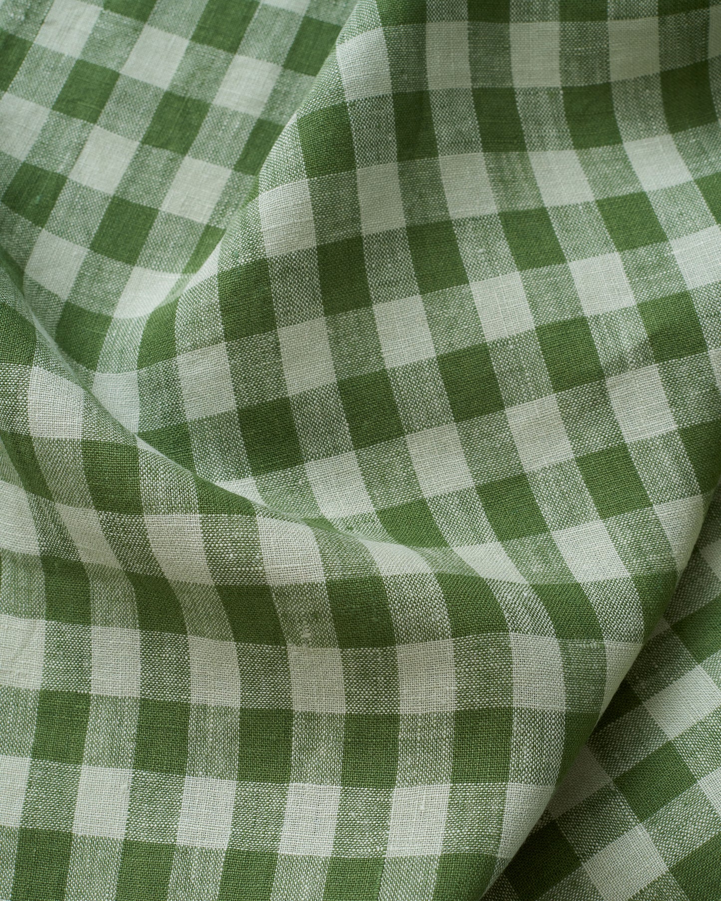Medium Chive Gingham Washed Linen