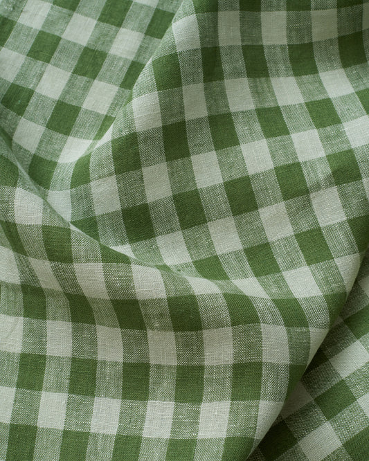 Medium Chive Gingham Washed Linen