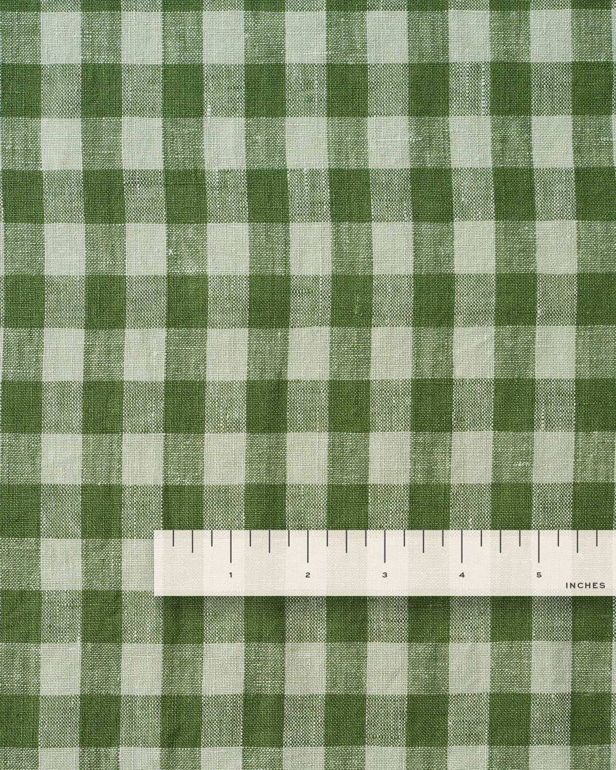 Medium Chive Gingham Washed Linen