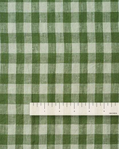 Medium Chive Gingham Washed Linen