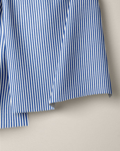 True Blue Classic Thin Stripe Cotton Shirting