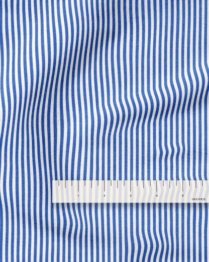 True Blue Classic Thin Stripe Cotton Shirting