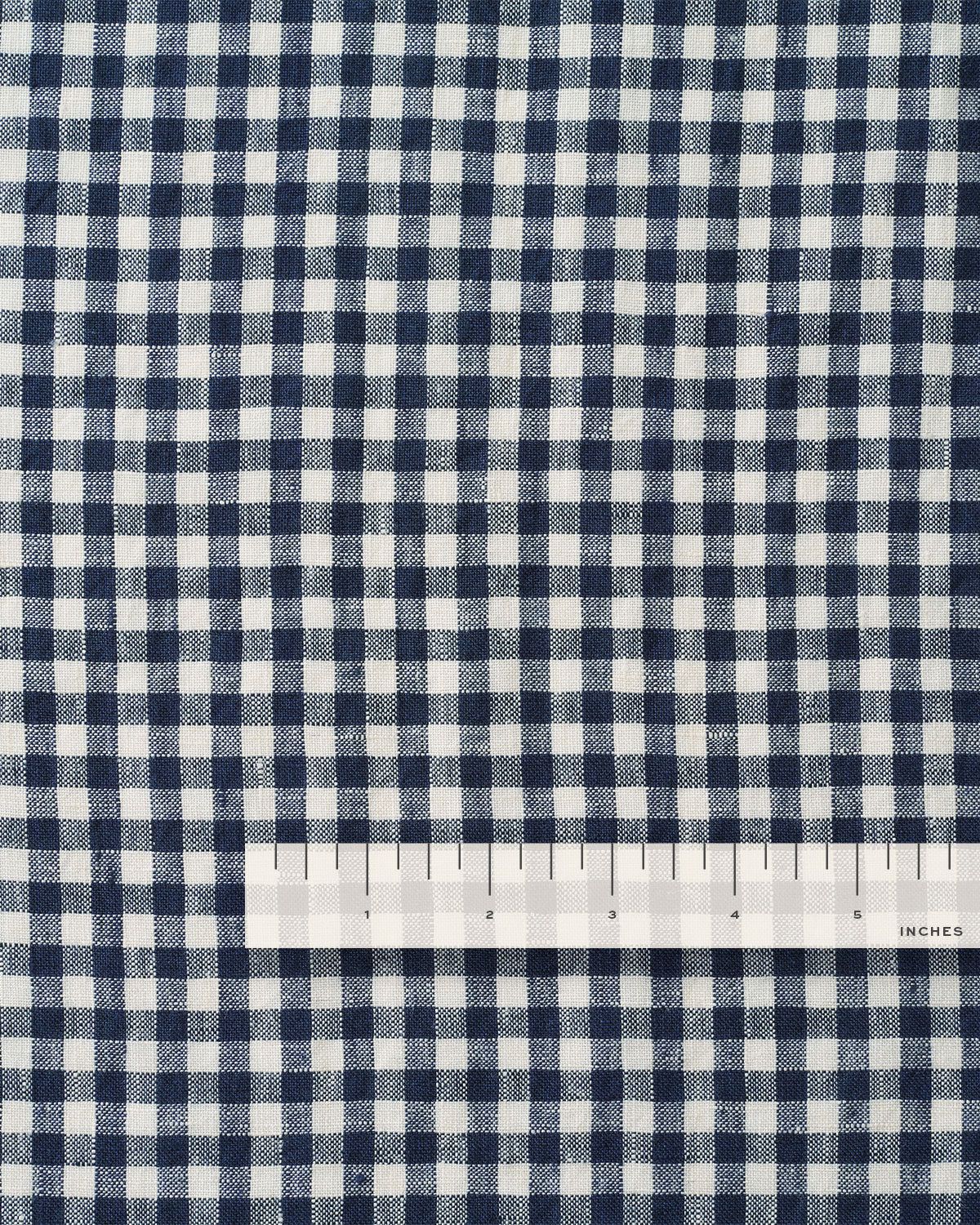 Navy Small Gingham Washed Linen