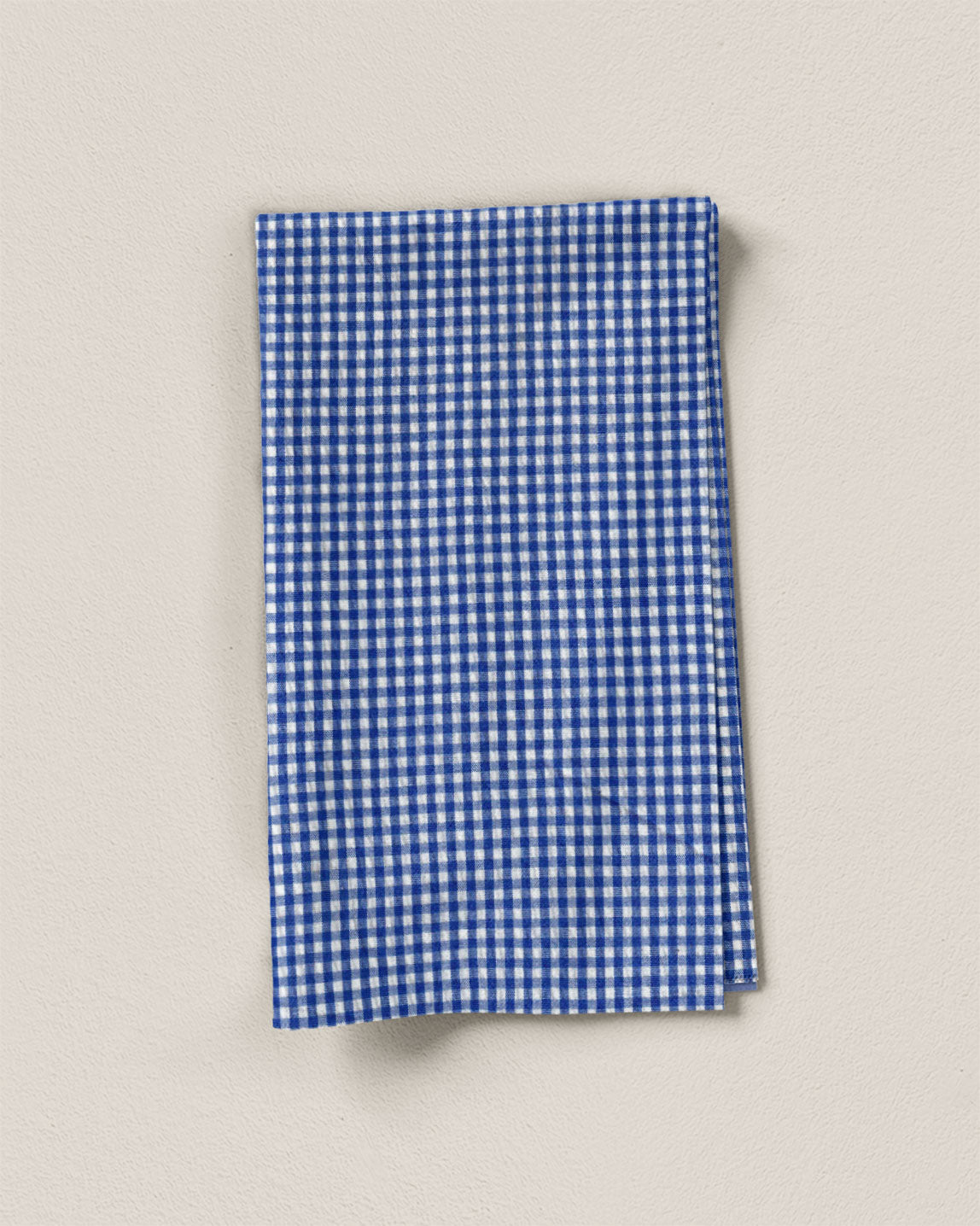 Cobalt Blue Mini Gingham Cotton Seersucker