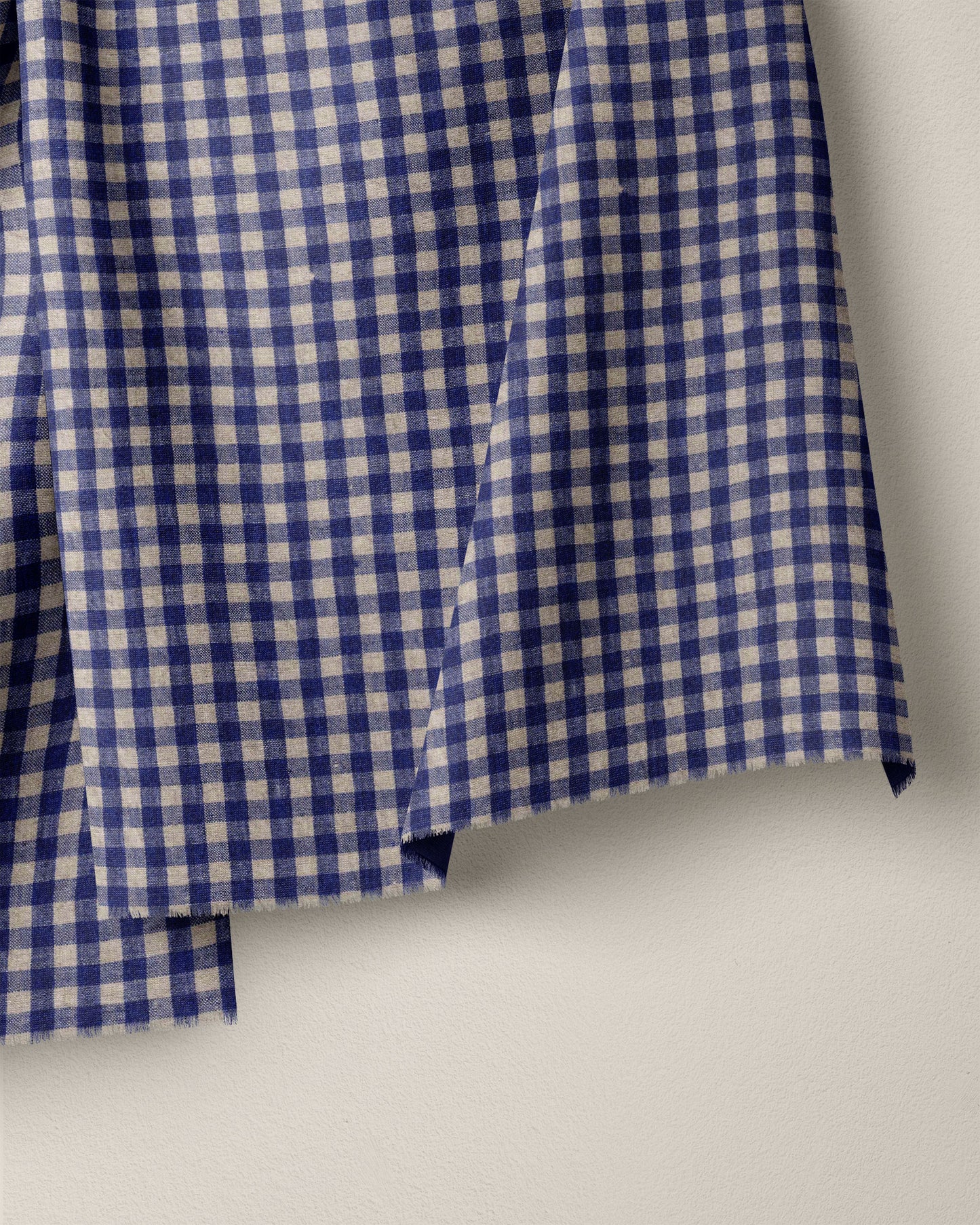 Cobalt Small Gingham Stonewashed Linen