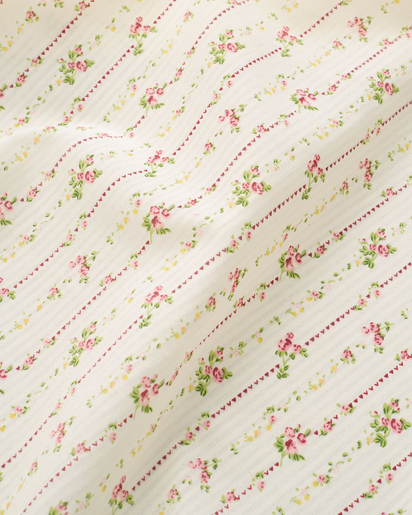 Rose Cottage Stripe Floral Cotton