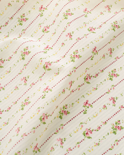 Rose Cottage Stripe Floral Cotton