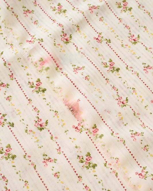 Imperfect Rose Cottage Stripe Floral Cotton