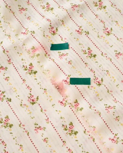 Imperfect Rose Cottage Stripe Floral Cotton