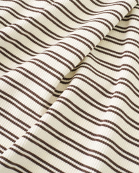 Cream and Brown Double Stripe Rib Knit