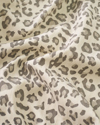 Natural Leopard Print Tonal Stripe Twill