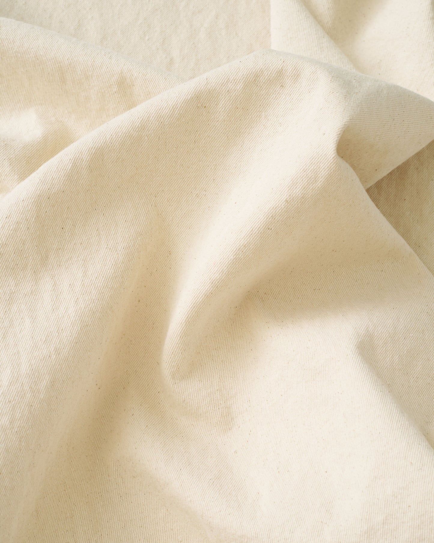 Cream Stonewashed Denim Twill