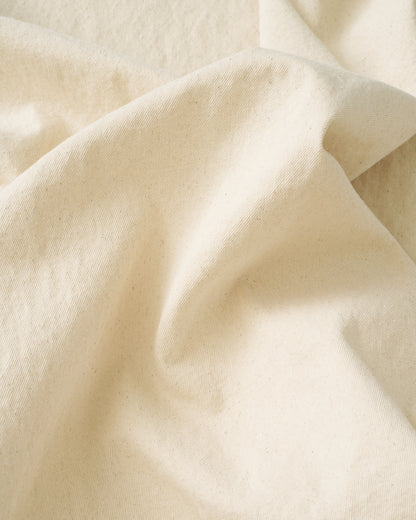Cream Stonewashed Denim Twill