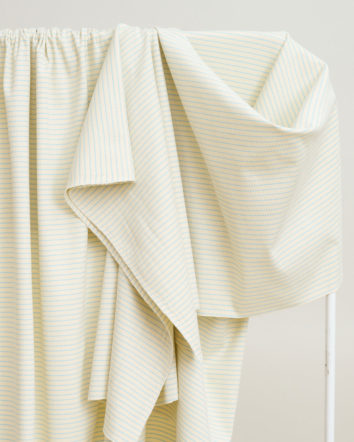 Cream and Aqua Baby Stripe Rib Knit