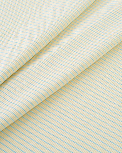 Cream and Aqua Baby Stripe Rib Knit