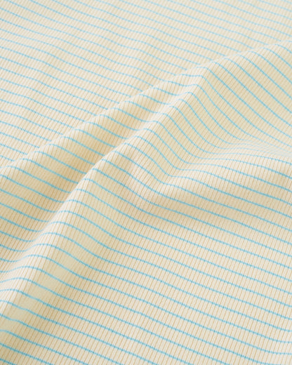 Cream and Aqua Baby Stripe Rib Knit