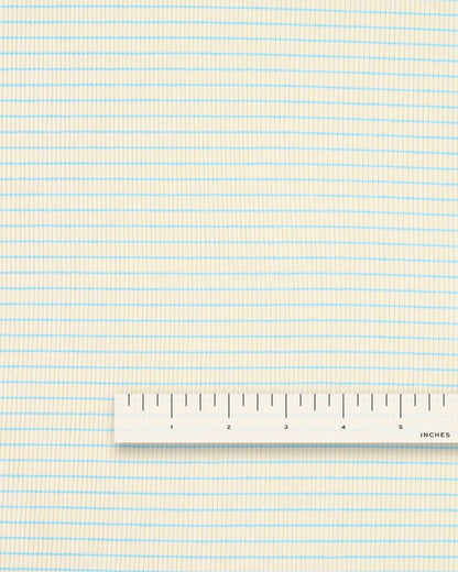 Cream and Aqua Baby Stripe Rib Knit