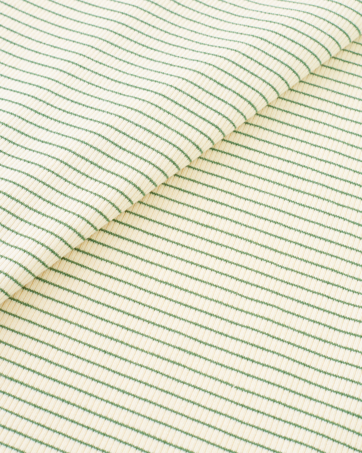 Cream and Green Baby Stripe Rib Knit